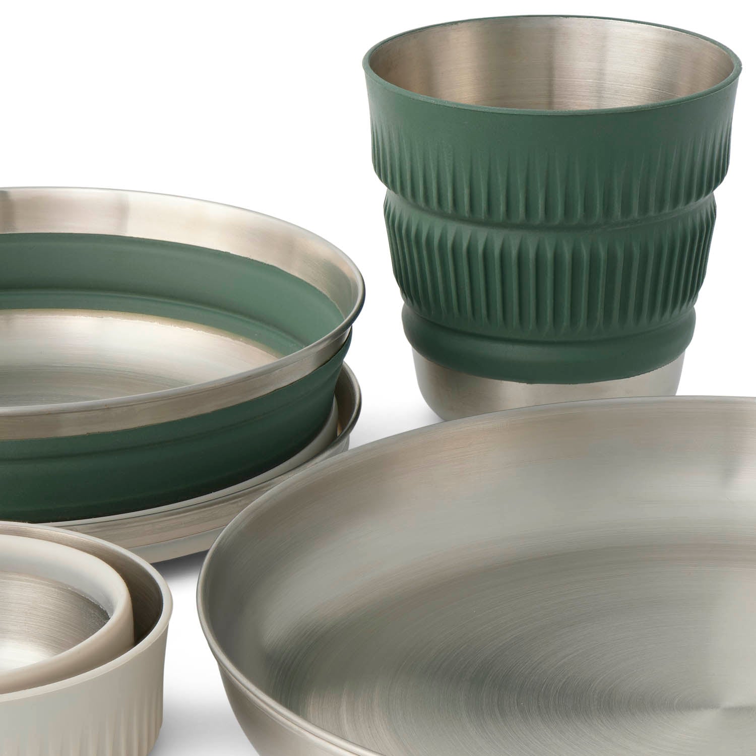 Detour Stainless Steel Collapsible Dinnerware Set - [6 Piece]